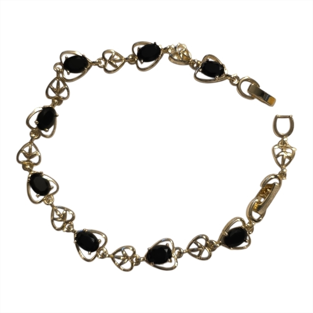 Gold and Black Heart Bracelet